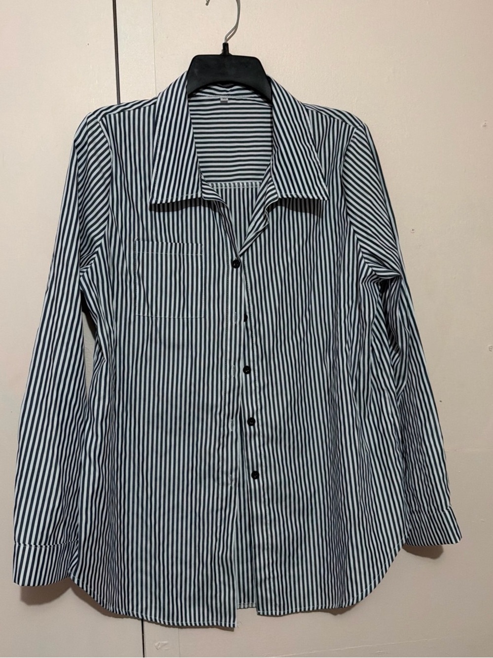 Striped Black and White Women’s Button-Up Shirt